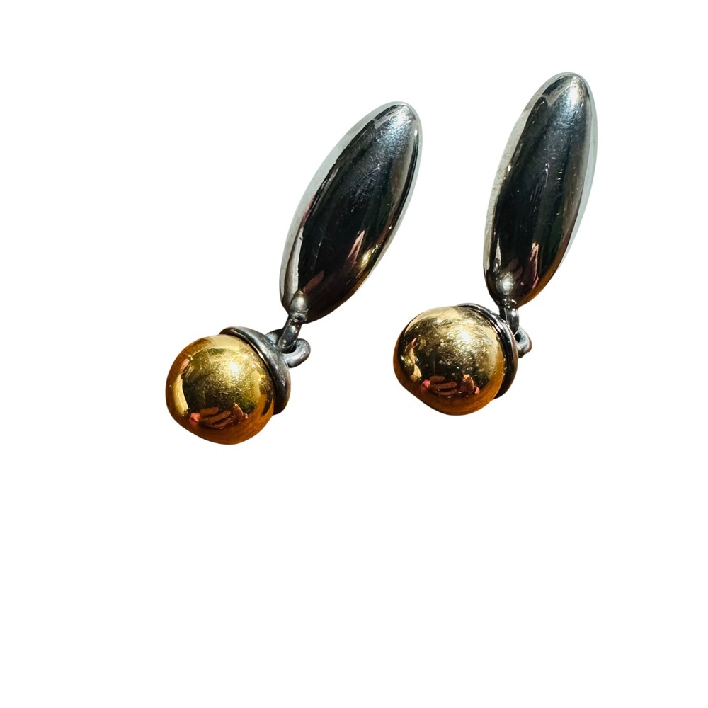 Two Tone‎ Drop Earrings Silver Tone Gold Tone Ball Dangle Women